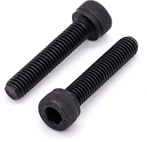 Lot de 10 vis à tête cylindrique en alliage d'acier 3/8-16 x 3/4, finition oxyde noir, qualité 12,9, couverture complète du filetage