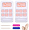 JSRQT 48 Pcs Fake Toe Nail Art Tips, Full Cover Short Fake Toe Nails for Women Girls, French Artificial Manicure Fake Toe Nails False Toenails, Natural Toenails Nail Art Design