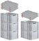 PROREGAL SparSet 5x Eurobox NextGen Grip mit Auflagedeckel & 4 roten Schiebeschnappverschlüssen, HxBxT 32x40x60cm, 65 L, Grau, Griffe offen, Eurobehälter, Transportbox