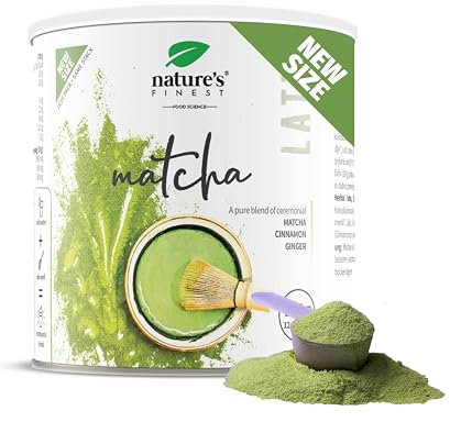 Nature's Finest Matcha Chai Latte Bio 125 g - Alternative Naturelle au Café - Avec Gingembre & Cannelle - Boisson Végane Gourmande & Énergisante - Sans Caféine Ajoutée