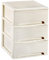 COM-FORT HOUSE | Cajonera Apilable de Plástico | Modelo Ondas | Color Blanco Roto | Modelo de 3 Cajones | Cajones de Almacenamiento Modular