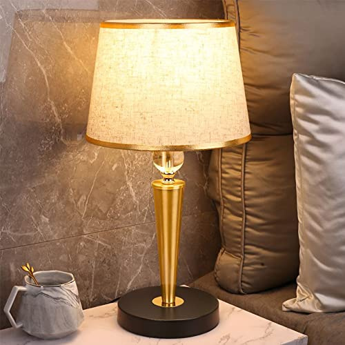 Mengjay Metall Nachttischlampe Stoffschirm Schreibtischlampe,E27 Tischlampe Tischleuchte Nachttischlampe,Nachttisch Lichtdekoration Schreibtischleuchten,Lampe mit Schalter