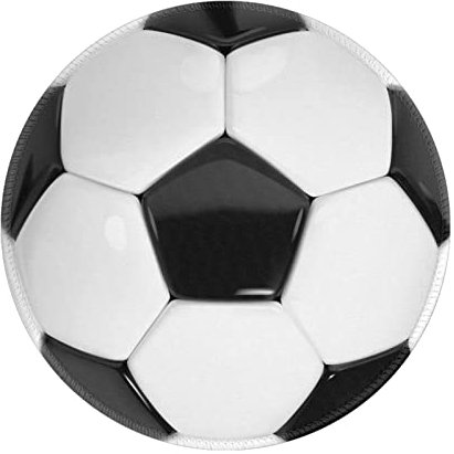 Football Soccer Round Mouse Pad Premium Textured Mouse Mat Washable Mousepads with Extended Stitched Edges Non Slip Rubber Base Small Mousepad 7.9 * 7.9 * 0.12 Inches