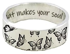 MAGIIE Schmuck Liebe geschnitzt Ringe Schmetterling Ringe Damen Ring Silber 925 Sterling Silber Ring (Silber, 57)