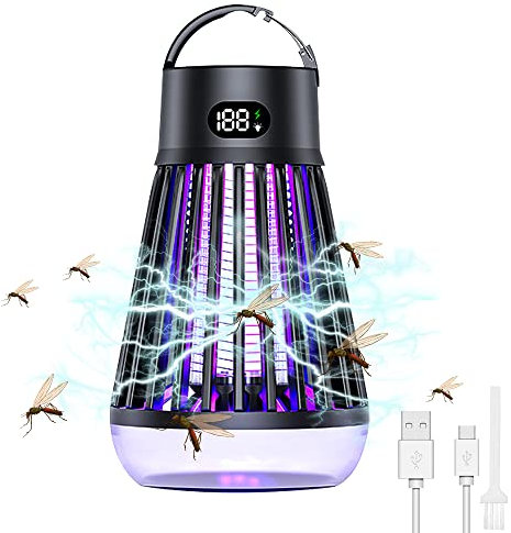 Insektenvernichter Elektrisch, CJBIN UV Mückenschutzlampe Camping Laterne, USB Wiederaufladbar Elektrischer Insektenvernichter, wasserdichte Mückenfalle Elektrisch Innen und Außenbereich