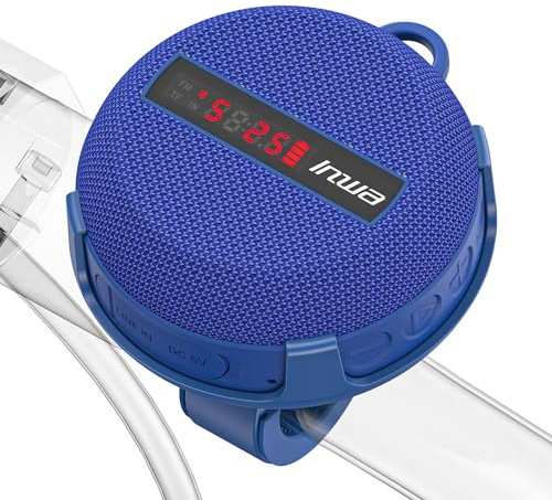 Inwa Altavoz Bluetooth portátil, altavoz de bicicleta con pantalla de velocidad, altavoz inalámbrico con 480 minutos de tiempo de reproducción, sonido decente, tamaño compacto y volumen para