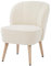 BAÏTA Sessel Tivoli aus Stoff, Bouclette, Beige, mit Holzfuß