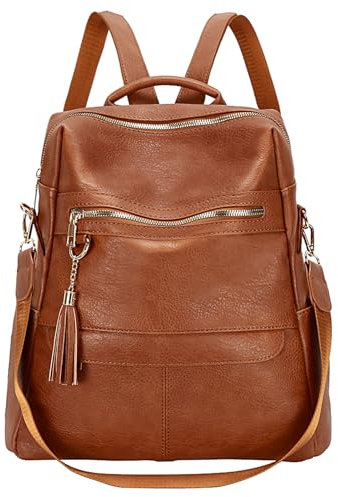 Leathario Rucksack Damen Klein Anti diebstahl aus pu Leder Schultertasche Handtasche Cityrucksack für Frauen Mädchen Elegant für Reise Freizeit Einkauf Arbeit