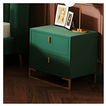Nachttisch Nachttisch Schlafzimmer Nachttisch Schrank Aufbewahrung Eckschrank Wohnzimmer TV Beistellschrank Doppelschublade Quadratischer Nachttisch Schlafzimmermöbel (Farbe: Grün) Geschenk
