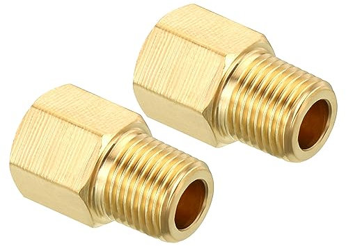 QUARKZMAN 1/8 NPT Maschio x 1/8 NPT Femmina Ottone Tubo Raccordo Esagonale Riduttore Adattatore per Acqua Gas Trasferimento, 2pz