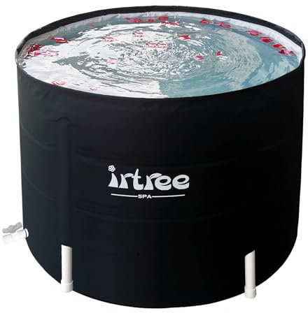 Bañera portátil para adultos – Bañera plegable con barril de inmersión fría (diámetro 29.5 x 21.6 pulgadas)