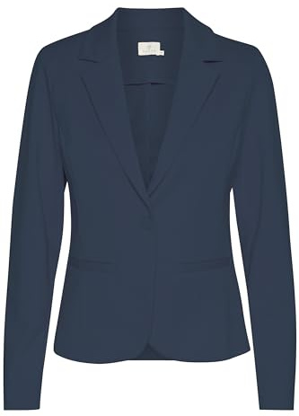 Kaffe Blazer da Donna in Jersey, Tinta Unita, con Maniche Lunghe, Midnight Marine, M
