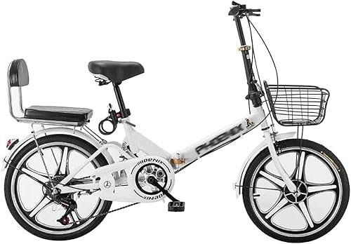 Kcolic Faltrad 20 Zoll Leichtfaltrad Aus Aluminium, Schnellfaltsystem Ultraleichtes Tragbares Fahrrad Für Studentische Erwachsene White,20inch
