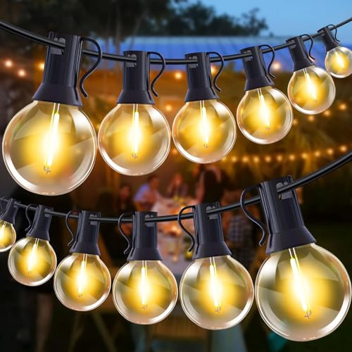 LED Lichterkette Außen - 15M Outdoor Lichterkette Strom 17+2 LED Glühbirnen Wetterfest IP44 Wasserdicht Balkon Lichterketten Innen Aussen Lichterketten für Terrasse Garten Hochzeiten Partys (15M 17+2)
