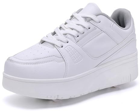 ENEN Schuhe mit Rollen für Jungen & Mädchen, Outdoor Turnschuhe mit Rollen Versenkbarer, Schuhe mit Rollen Kinder, 2-in-1 Roller Schuhe Turnschuhe mit 4 Rollen