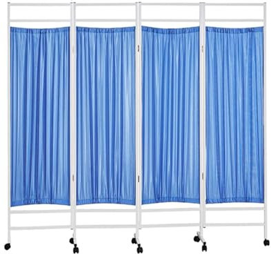 QICBYING Klappbarer rollender Sichtschutz - Stellwand Sichtschutz - Raumteiler Trennwand Paravent, medizinischer Sichtschutz auf Rädern, 6 Fuß hoher Faltbarer Raumteiler