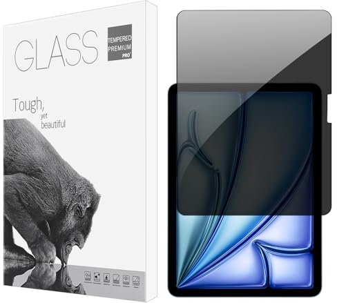 YongMai Film protecteur d'écran de confidentialité pour iPad Air 11'' 2024 6ème génération M2, résistant aux rayures, dureté 9H, filtre d'écran pour tablette iPad Air 11'', filtre d'écran sans bulles