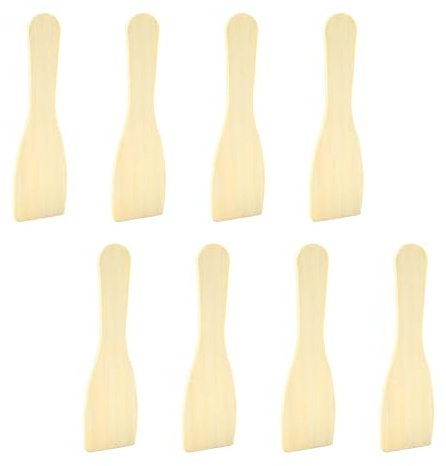 GlasFlength Pfannenwender aus Holz 8 Stück, Antibakteriell Holzschaber Grill Wender 30 cm Holzwender Hitzebeständig & Plastikfrei Küchenspachtel Holz Set Holzkochlöffel zum Kochen & Backen Geeignet