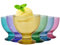 TREND FOR HOME Juego de 6 Vasos para Postres 475 ml Copas de Colores Vasitos para Postres Cuenco Postre Vasos para Helados Copa de Vidrio Acanalado Copas para Postres (De Colores Acanalado)