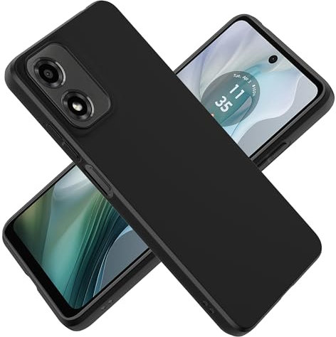 Tieeyivv Funda para Motorola Moto E14/ Moto G24/ Moto G04/ Moto G04S Cover Matte TPU Soft Incorporado Cover Anti-rayones, Antigolpes Anti-Amarilleo Protección - Negro