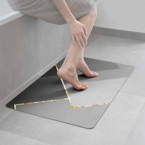 ZUOMIDIE Badematte Rutschfester Badezimmerteppich absorbierender Badteppich 40x60cm schnelltrocknende Badematte Home