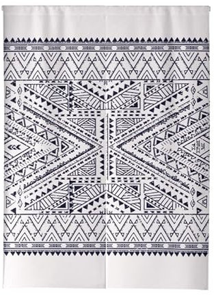 Türvorhang Abstrakte Beige Geometrie Küchenvorhänge Polyester Raumteiler Vorhang Waschbar Vorhänge Kurz Küchenvorhang Langlebig Fliegenvorhang Terrassentür tür Vorhang Verdickung Vorhang Tür 90x200cm