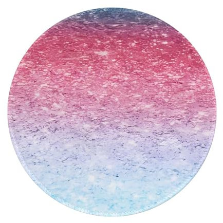 ZhaoYuGoods Tapis de souris rond imprimé aux couleurs pastel, bleu, rose et violet, tapis de souris personnalisé pour la maison, le bureau, base en caoutchouc antidérapant, petit tapis pour une