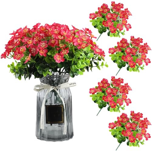 astylishome Artificial Flowers for Graves Artificial Fake Flowers Plants Silk Flower Arrangements Wedding Bouquets Decorations Floral Table Centerpieces for Home Kitchen Garden Party 3412