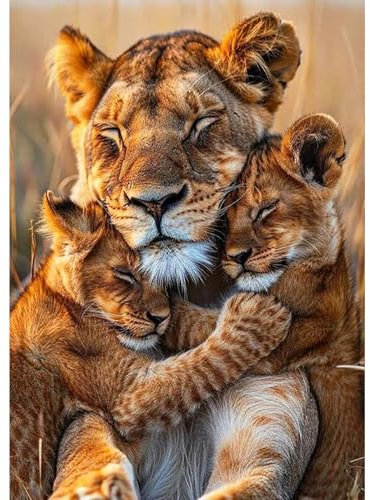 MXJSUA DIY 5D Leones Animales Diamond Painting, Diamond Painting Kit Completo, Manualidades Adultos Diamond Painting Para Decoración De Pared Del Hogar 30x40cm