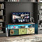 FOERPL Meuble TV LED, 137 cm Table TV,Meuble Tele avec LED Tiroir en Tissu,Table de Télévision Salon avec Rangement,Banc TV Meuble Bas Rangement pour Salon, Chambre (A 3tiroirs, 137cm)