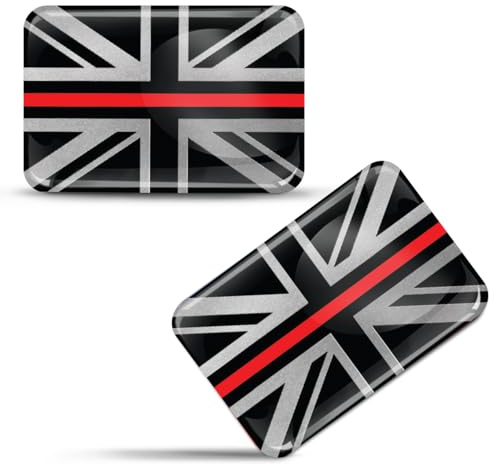 Biomar Labs UK Thin Red Line Auto Flagge Aufkleber 3D Doming 2er Set F 241