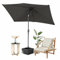Jiubiaz 140x210cm Sonnenschirm Anthrazit Gartenschirm Terrassenschirm Sonnenschutz Sonnenschirm Rechteckig Kippbar Großschirm für Balkon,Terrasse,Garten