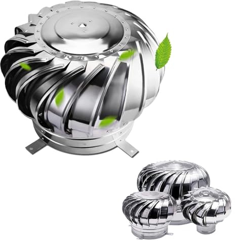 IMUNKT Comignoli Girevoli per Estrazione di Fumi, Cappello Eolico, Aspiratore Fumi Girevole per Canna Fumaria per Camini di 75-600mm di Diametro, Zero Consumo, Silenzioso(75mm/3in)