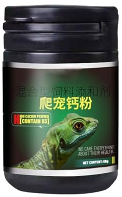 Poudre de calcium pour Dragon Barbu - Complément pour Lézards, Poudre De Calcium Pour Reptiles Avec Vitamine D3 Et Cuillère Pour Dragon Barbu, Salamandre Et Amphibiens