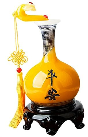 HAMPPLIES Vase Ruyi Chinois Décoratif Petit Vase De Bureau Ornement Élégant pour Décoration Intérieure Traditionnel Asiatique
