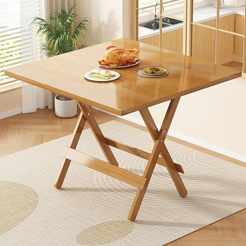 Klappbares Esstisch-Set für 4 Personen, platzsparender quadratischer Holztisch für den Innen- und Außenbereich, kompakte Garten- und Balkonmöbel (60 cm)