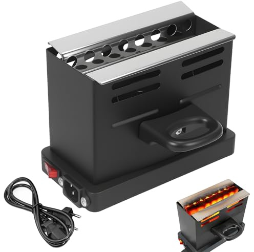 PORFOYO Shisha Kohleanzünder, Elektrischer Kohleanzünder mit 40cm Kabel, 800 W Kohlegrill Toaster, Grillkohleanzünder Kohle, Elektrisch Kohlegrill, Elektrischer Kohlegrill für Hookah Cubes, 30 * 7cm