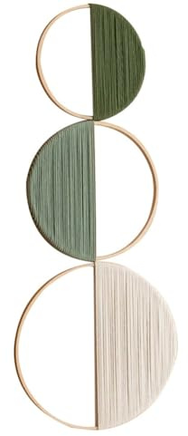Fangxuee Bohemian Tapestry Wall Hanging Wall Decor Modern Farmhouse Apartment Decor Geometric Wooden Room Decor Green