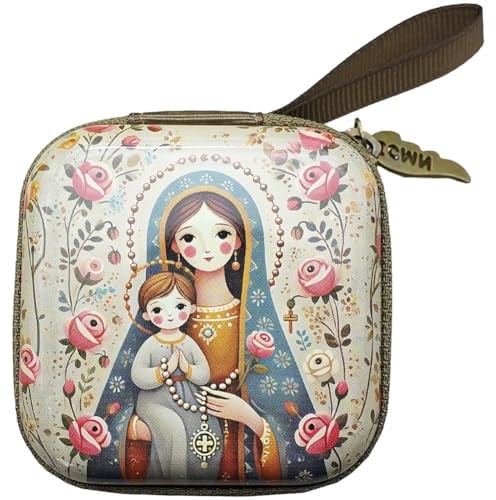 Haowul Rosenkranzbox Für Frauen, Katholische Rosenkranzperlen, Rosenkranz Reißverschluss, Vintage-schmuckkästchen, Anglikanische Gebetsperlentasche, Christliche Geschenke Für Frauen, Katholische
