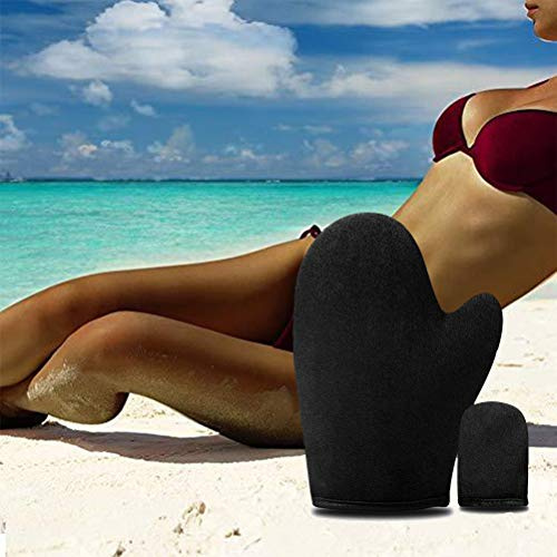 Selbstbräunungshandschuh Applikator für Gesicht und Körper, wiederverwendbarer Lotionhandschuh Schwarz ()