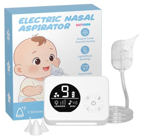 SAFVXOG Nasal Aspirator for Baby Hospital Grade 9-Level Suction Nose Sucker