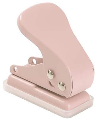 Telituny Mini-Einlochstanzer aus Metall, 1-Loch-Papierstanzer, 10 Blatt Kapazität, 6-mm-Löcher, reduzierter Aufwand mit Abfallsammler für Sammelalben, Papier, Spanplatten,