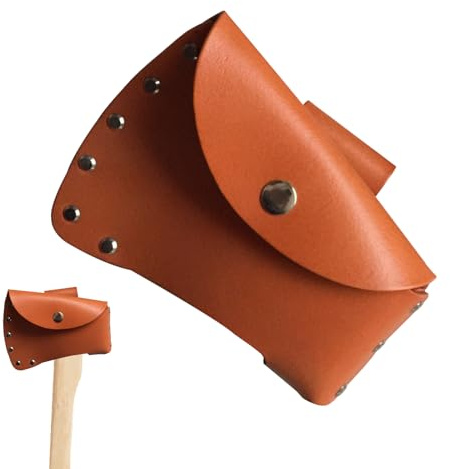 Leather Axe Holster, Sturdy Belt Loop Carrier, Expanded Widened Design, Strong Weight Capacity, Tool Organizer for Hammer, Hatchet, Outdoor Work, Camping