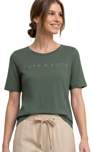 Damen T-Shirt mit Rundhals und Schmucksteinen