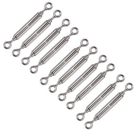 Versandbox24 10x V4A Edelstahl M4 Drahtseil Spannschloss Seilspanner Öse Spanner Wantenspanner
