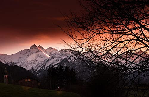 hansepuzzle 15757 - Allgäu am Abend Puzzle 500 Teile | Natur Puzzle mit hochwertiger Puzzle Aufbewahrung: Kartonbox und Wieder verschließbarem Beutel | Puzzle-Maße: 46 x 30 cm