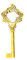 Chiave per mobili, compatibile con serratura universale - modello H/1001 (Oro Lucido)