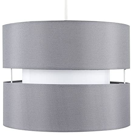 MiniSun | Modern 2 Tier Ceiling Light Shade in a Grey Finish | Pendant Lights, Home Décor & Improvement Essential | 260cm Shade Width