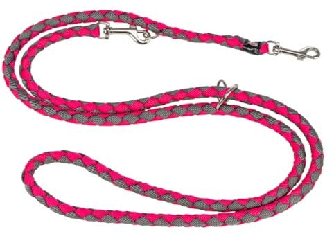 TRIXIE Hundeleine Cavo V-Leine S–M, 2,00 m ø 12 mm in fuchsia/grafit - verstellbare Leine für Outdooraktivitäten - für kleine bis mittelgroße Hunde - 143511