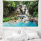 ABAKUHAUS Wasserfall Wandteppich, Laos Vietnamesisch See aus Weiches Mikrofaser Stoff Waschbar ohne Verblassen Digitaldruck, 150 x 110 cm, Grün Blau